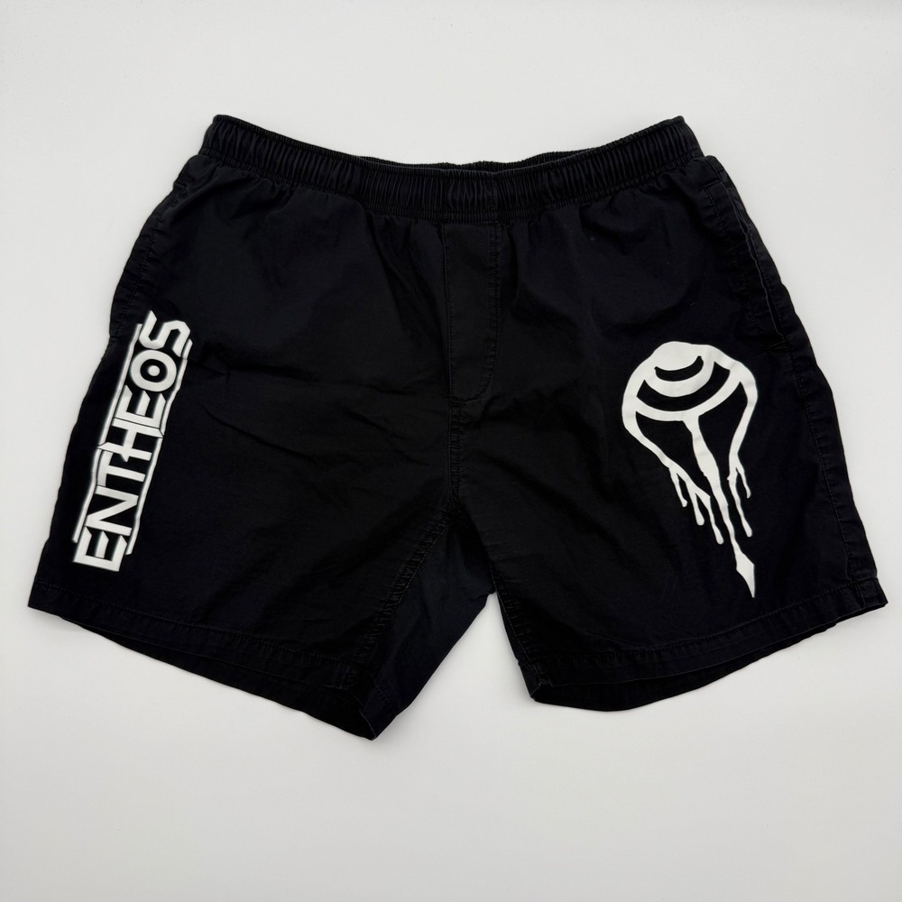 Entheos Band Merch Shorts Men's 34 Black Sigil Graphic Metal AS Colour Cotton